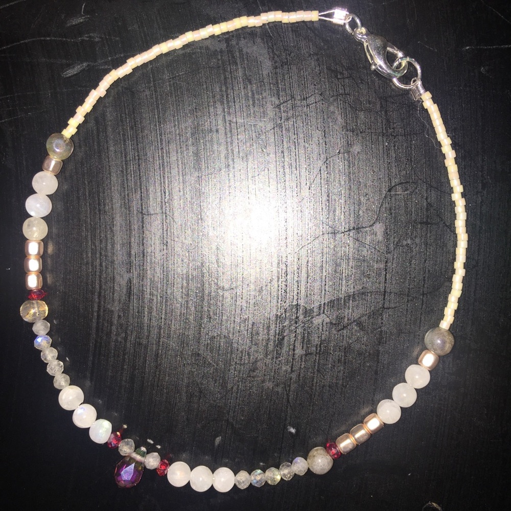 Labradorite and Rainbow Moonstone Anklet!
